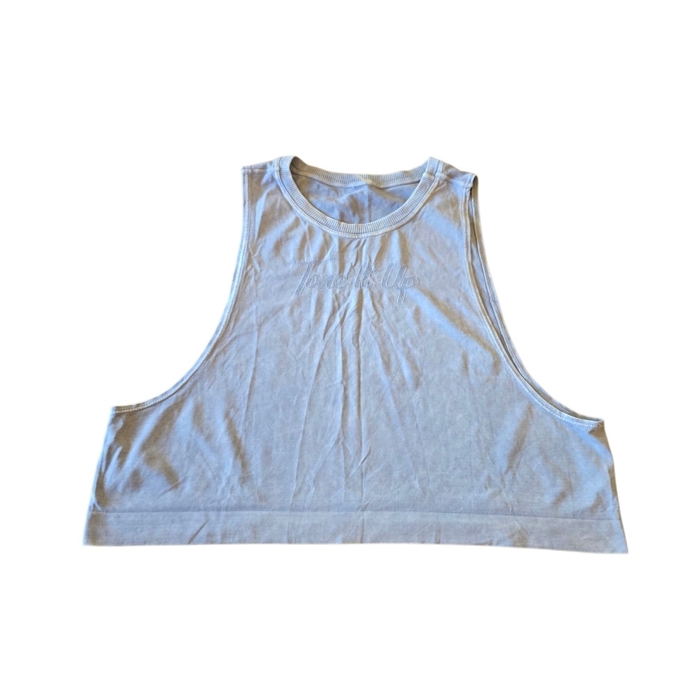 Avocado Light Gray Crop Top Seamless Muscle Tank Womens Size L